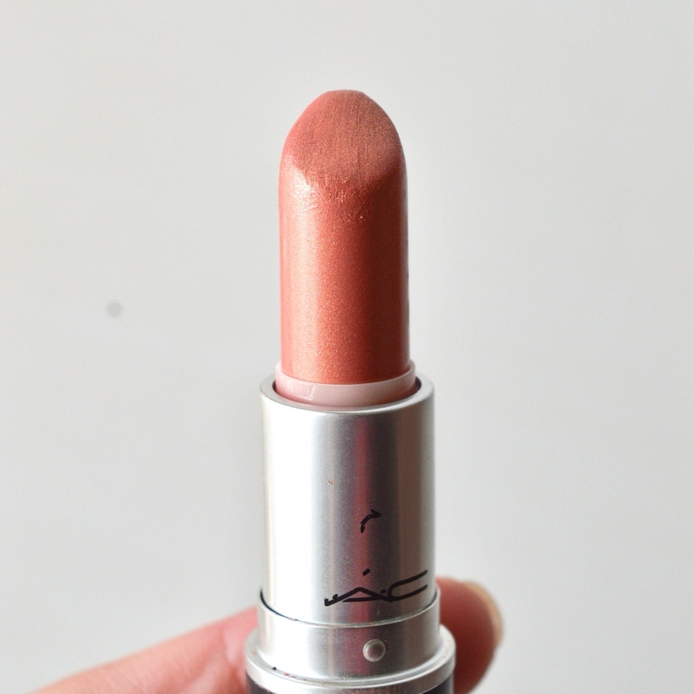 MAC Cosmetics *SANDY B* Lipstick Peach Pink with gold sheens VHTF Discontinued - Picture 4 of 10